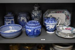 A Chinese blue and white lidded vase of lidded baluster form decorated with Dragon, four character