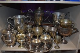 An extensive collection of silver plated trophy many engraved with Local Caged Bird Society