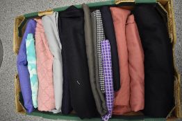 An assortment of modern and retro fabrics, various weights and styles.