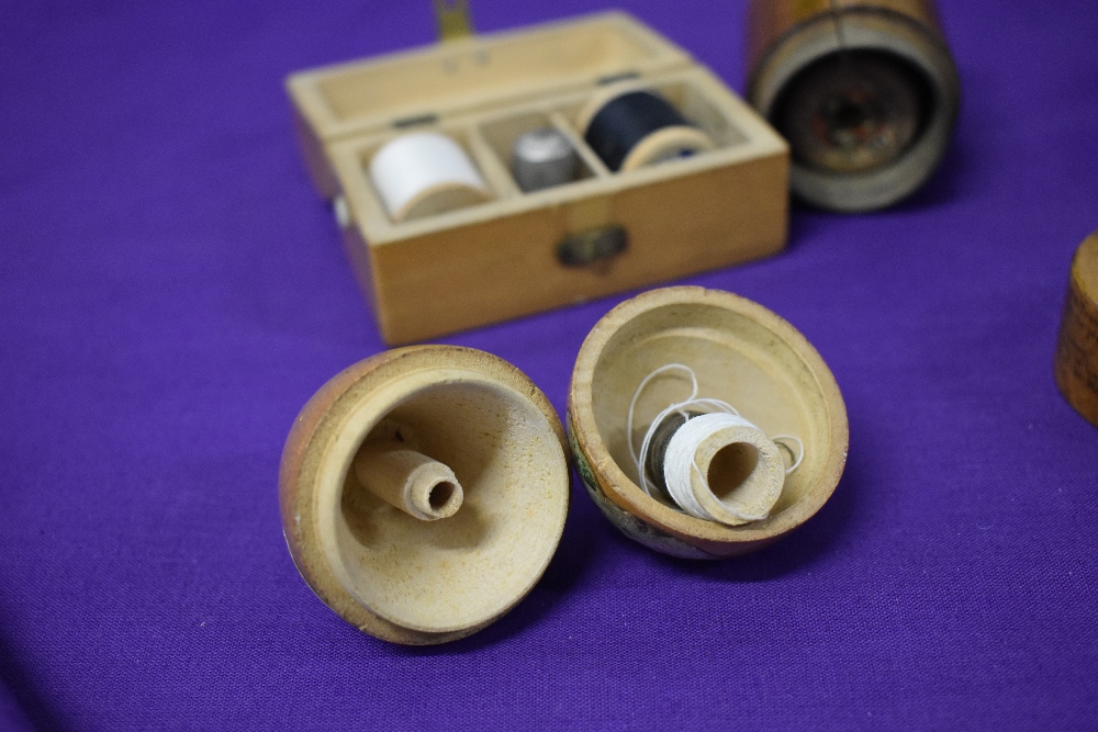 Five items of Mauchline ware, to include circa 1890 Westminster Abbey needle case, circa 1870 - Image 8 of 8
