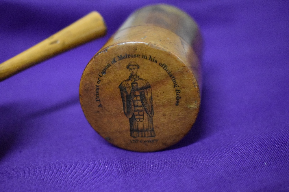 Five items of Mauchline ware, to include circa 1890 Westminster Abbey needle case, circa 1870 - Image 3 of 8