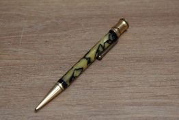 A Parker Duofold propelling pencil in pearl and black