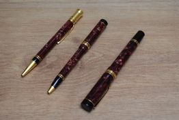 A Parker Duofold MKI Centennial converter fill fountain pen, ballpoint pen, and propelling pencil