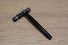 A De La Rue Onoto the Pen 5600/68 plunger fill fountain pen in grey marble and lower part of