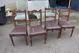 A set of four Victorian mahogany dining chairs