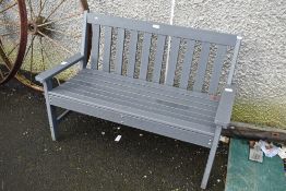 A modern garden bench
