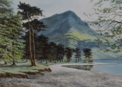 *Lake District Interest - R.W. Lamb (20th Century, British), watercolour, Buttermere and Fleetwith