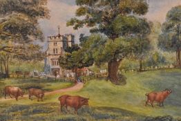 20th Century British School, watercolour, 'Holkham Sheep Shearing', signed and dated indistinctly to
