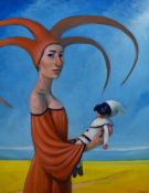 Claudio Giulianelli (b.1956, Italian), oil on canvas, 'Un Grande Amore', An eye-catching portrayal