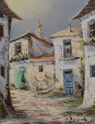 20th Century Continental School, oil on canvas, Two 1970s Mediterranean landscapes, signed