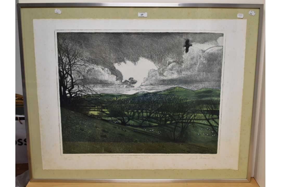 *Local Interest - 20th Century School, coloured etching, 'Towards Lady Hill, Wensleydale', Yorkshire - Image 2 of 3
