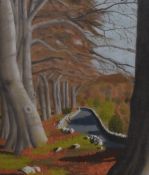 Chris Chadwick (20th Century, British), pastels, A pair of autumnal woodland studies titled 'Rusland