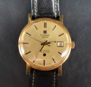 A gentlemen's Tissot automatic Seastar wristwatch, the golden dial with baton five minute markers