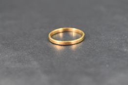 A 22ct gold wedding band, size L & approx 1.6g