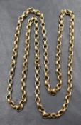 A 9ct gold reided belcher link chain, approx 30' & 44g