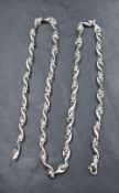 A 9ct white gold fancy link chain, approx 24' & 43g