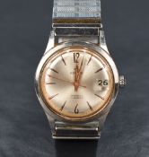 A gent's vintage wrist watch by Roamer no: 305467 having Arabic numeral and baton dial with date