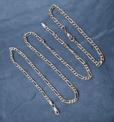 A 9ct gold figaro chain, approx. 52.5cm, sold along with a 9ct gold figaro chain bracelet approx.