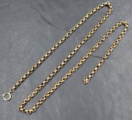 A yellow metal rolo link chain, marked 9ct to clasp, approx 9.6g and 46cm
