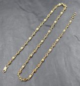 A 9ct gold fancy link chain, approx 18' & 12.2g