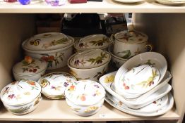 A collection of Royal Worcester 'Evesham' oven to tableware including casserole dishes and serving