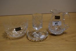 A Whitefriars clear cut crystal Garland pattern sugar and cream jug, together with a matching Garla