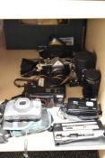 A selection of assorted vintage cameras including Pentax Espio 160 and Nikon Light Touch etc.