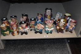 A collection of fifteen pottery character jugs, various to include Manor (Staffordshire), Melba Ware