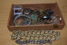 An assortment of predominantly costume jewellery including neck chains of various link types, a