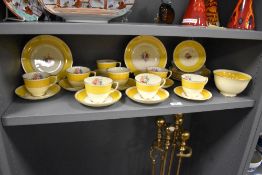 An early 20th Century Crown Staffordshire tea set, approx. 20 pcs, decorated with a foliate motif