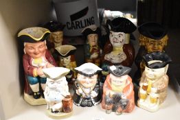 A group of ten pottery Toby jugs to include Tony Wood, St Alban Ware (Abbey Studio) Wood & Sons