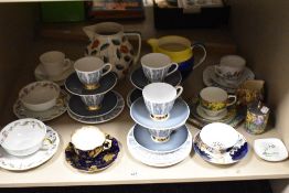 A mixed assortment of vintage tea cups, saucers including Tuscan China 'Manhattan', sold along