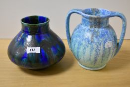 An Art Deco Minton Astra ware vase, of squat form with printed mark to the underside, measuring 15cm