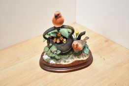 A Border Fine Arts ornithological group 'Second Brewed' depicting robins and chicks in their