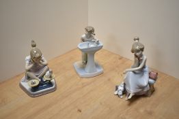 A group of three Lladro porcelain figure studies, comprising Chit-Chat number 5466, How You've Grown