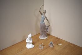 A Swarovski Crystal butterfly ornament with frosed leaf base inset with small brilliant cut crystal,