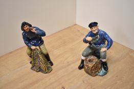 Two Royal Doulton bone china figures, The Lobster Man HN2317 and Sea Harvest HN2257
