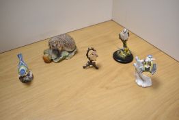 A early 1980's Border Fine Arts animal study 'Hedgehog' modelled with half eaten fruit, 12.5cm, sold