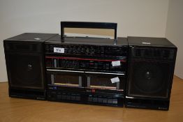A Hitachi Bass Reflex ' Ghetto Blaster ' TRK W54OE with detachable speakers - the perfect retro