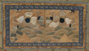 19th/20th Century Chinese School, a silk embroidery, A Chinese rank badge or panel, framed and under