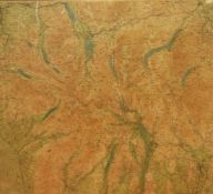 20th Century, print on canvas, Bartholomew's One Inch Map of the Lake District, mounted on wooden