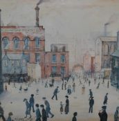 After Laurence Stephen Lowry (1887-1976, British), coloured print, 'Boddington's Mild', framed and