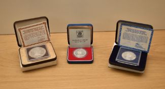 Three Silver Proof Coins in cases with certificates, Turks & Caicos Islands 1979 Ten Crown Coin,
