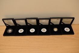 Six Royal Mint Silver Proof Piedfort Coins, 50p x5, 2018 Representations of the Peoples Act, 2019
