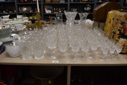 A Suite of Waterford Crystal style glassware including dessert bowls (70 pieces approx).