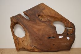 A transverse section olive wood platter.