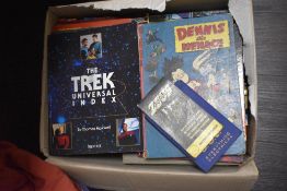 A carton of assorted childrens vintage Annuals including Blue Peter, The Beezer, Space 1999, The