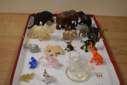 A collection of elephant studies in assorted mediums.