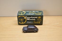 A Lansdowne Models (Brooklin Models) 1:43 scale white metal model, LDM 26 1953 Jowett Javelin
