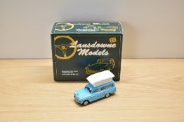 A Lansdowne Models (Brooklin Models) 1:43 scale white metal model, LDM 100a 1969 Austin A60 Suntor